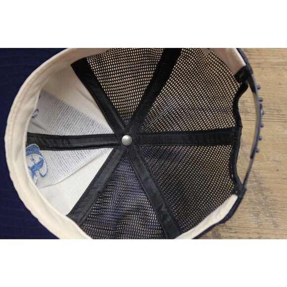 AJD Vintage Lucky Stripes‎ Snapback Trucker Hat Size Large Chain Stitch Knit - Picture 8 of 16